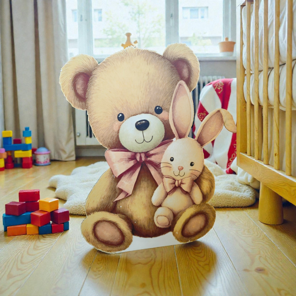 Ursulet cu iepuras - figurina printata