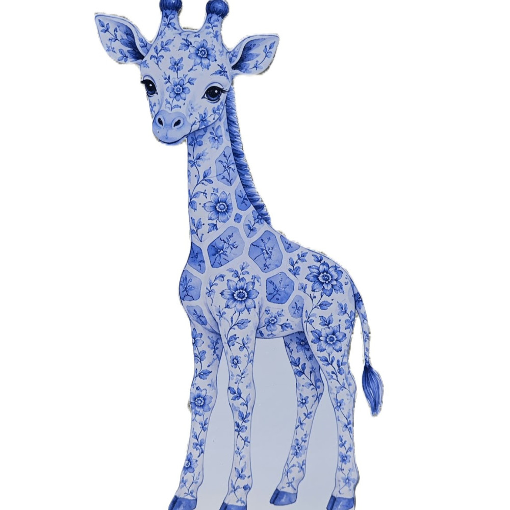 Girafa Blue Toile Safari - figurina printata