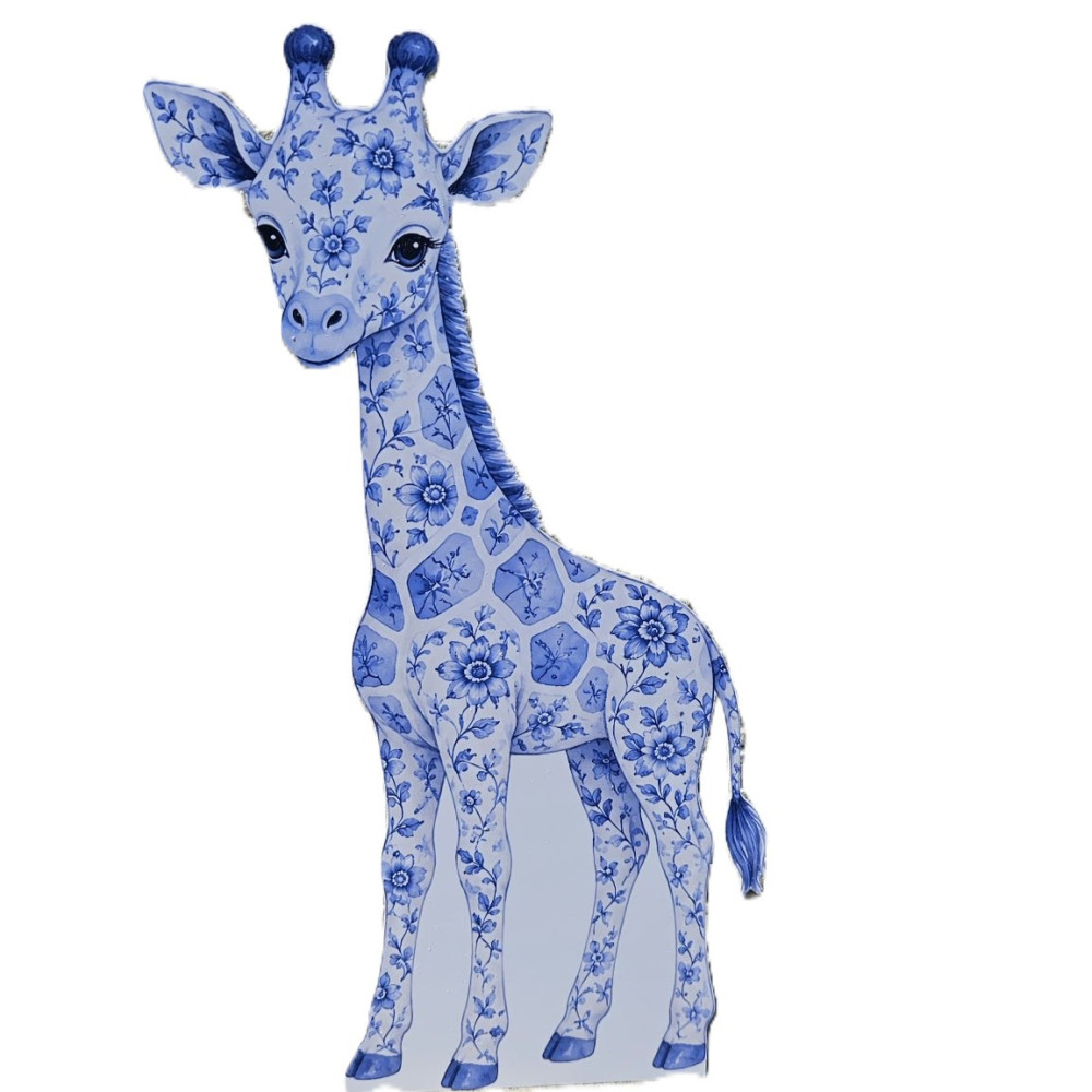 Girafa Blue Toile Safari - figurina printata