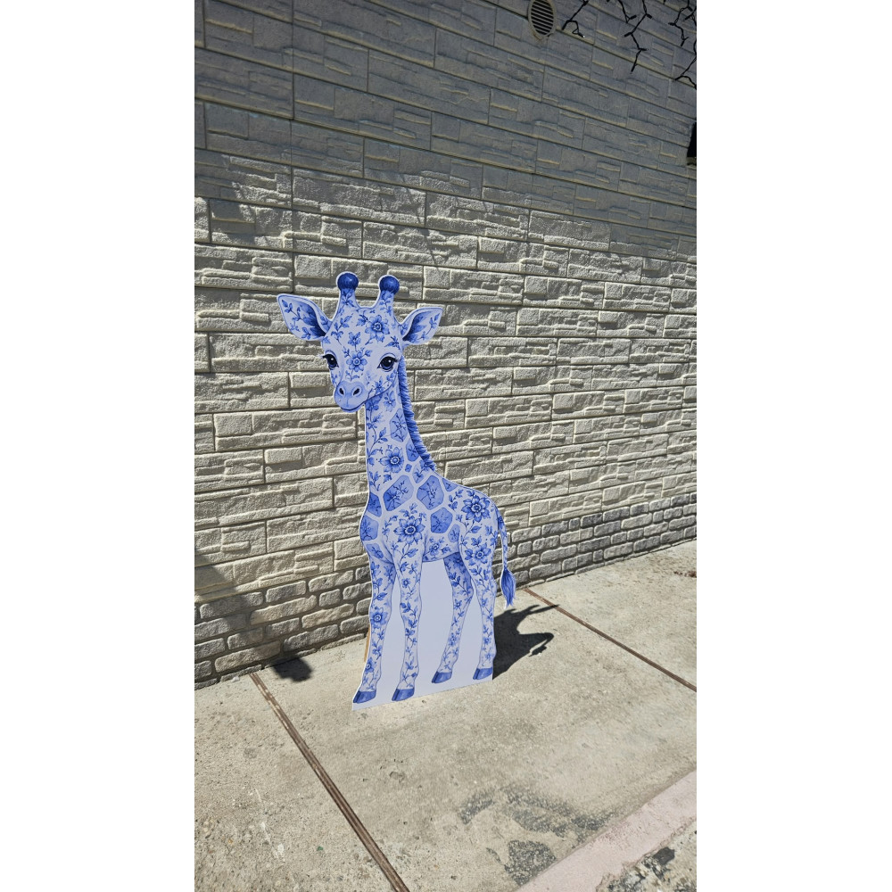 Girafa Blue Toile Safari - figurina printata
