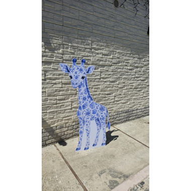 Girafa Blue Toile Safari - figurina printata