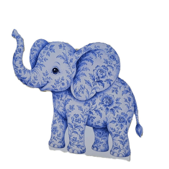 Elefant Blue Toile Safari - figurina printata